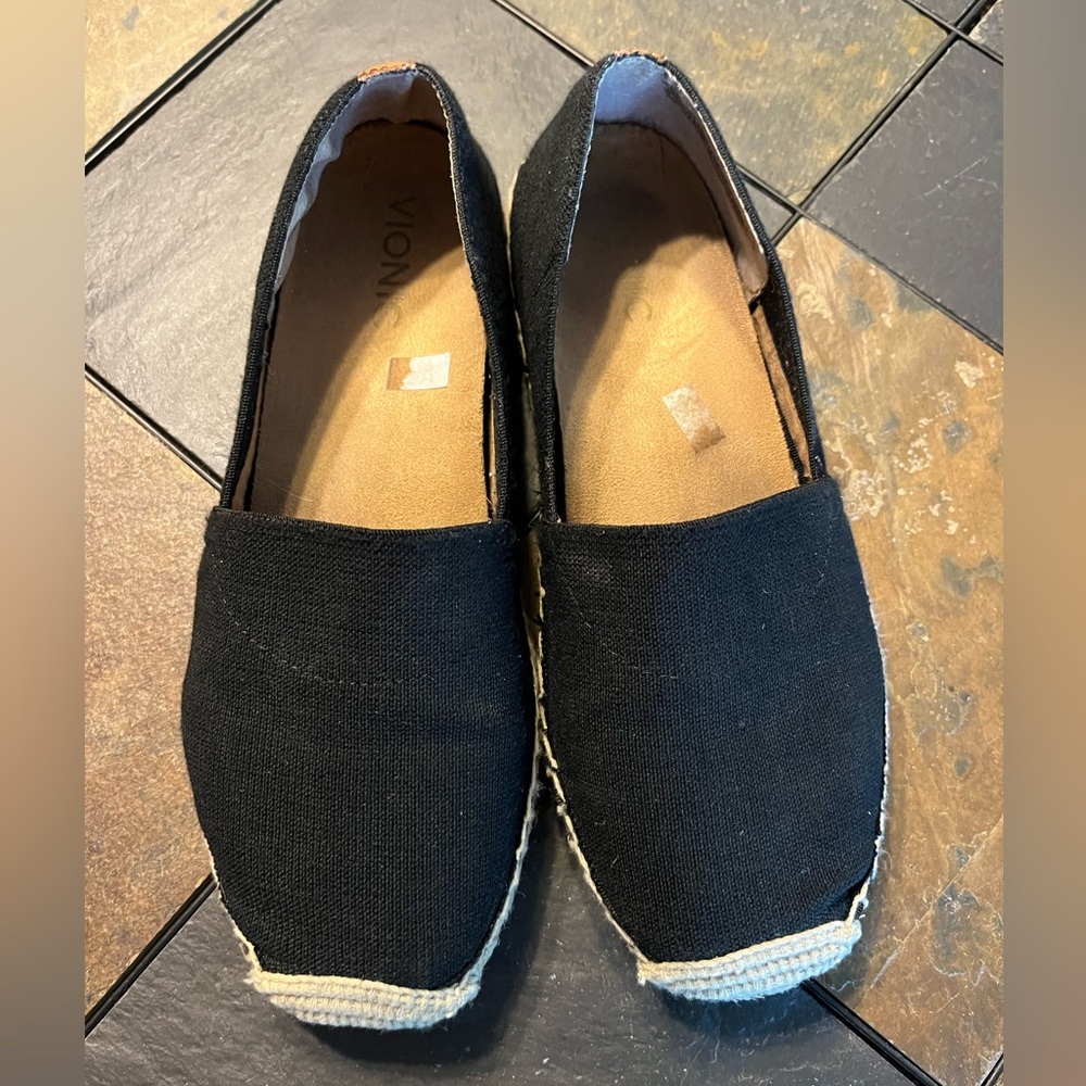 Vionic Black Espadrille Slip-Ons
